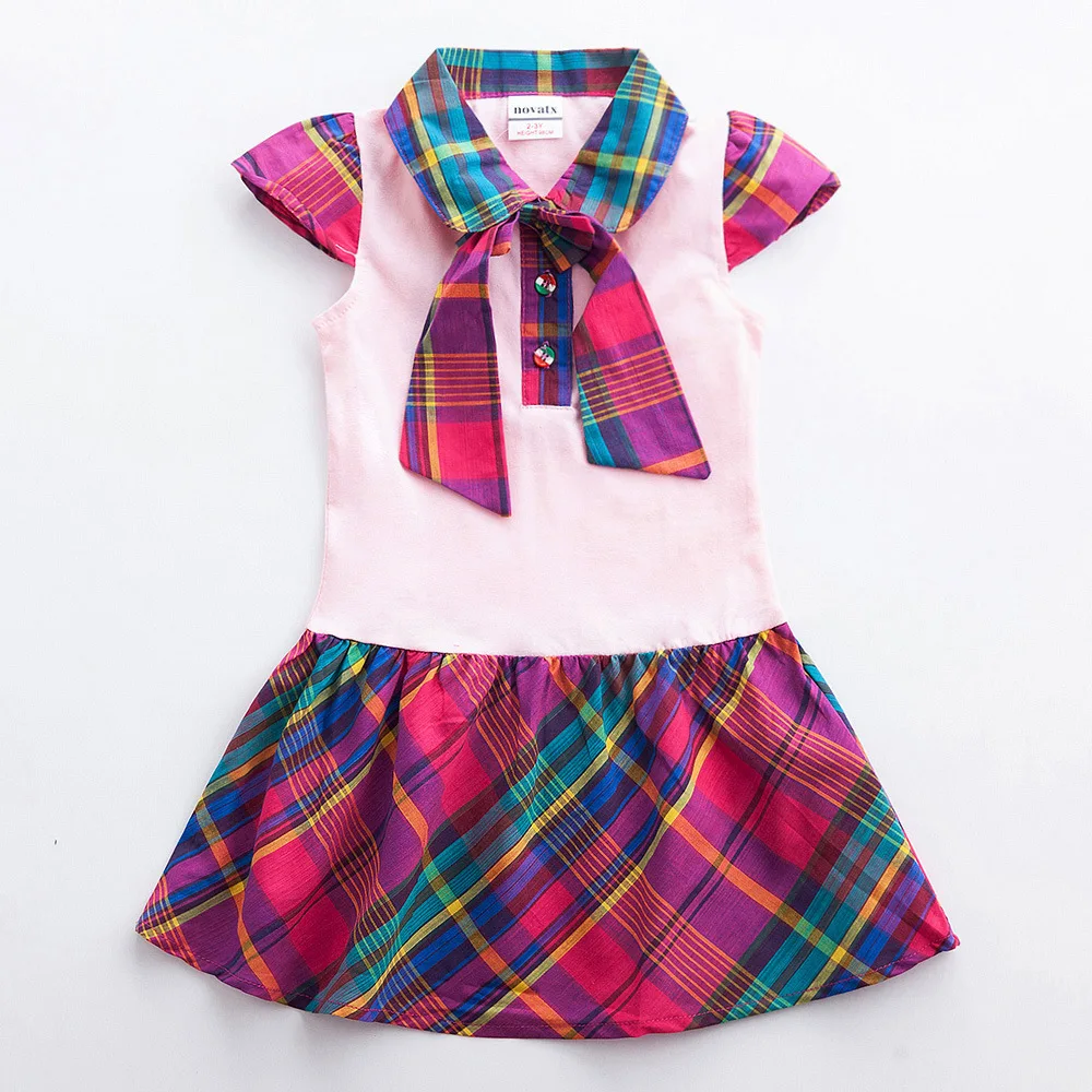 2019l Летнее Детское платье для девочек Повседневное хлопковое в полоску с