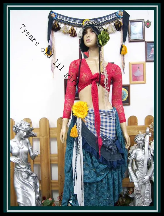 

.Lace belly dance top Gypsy Bohemian top korea lace 9 sleeve top DM33
