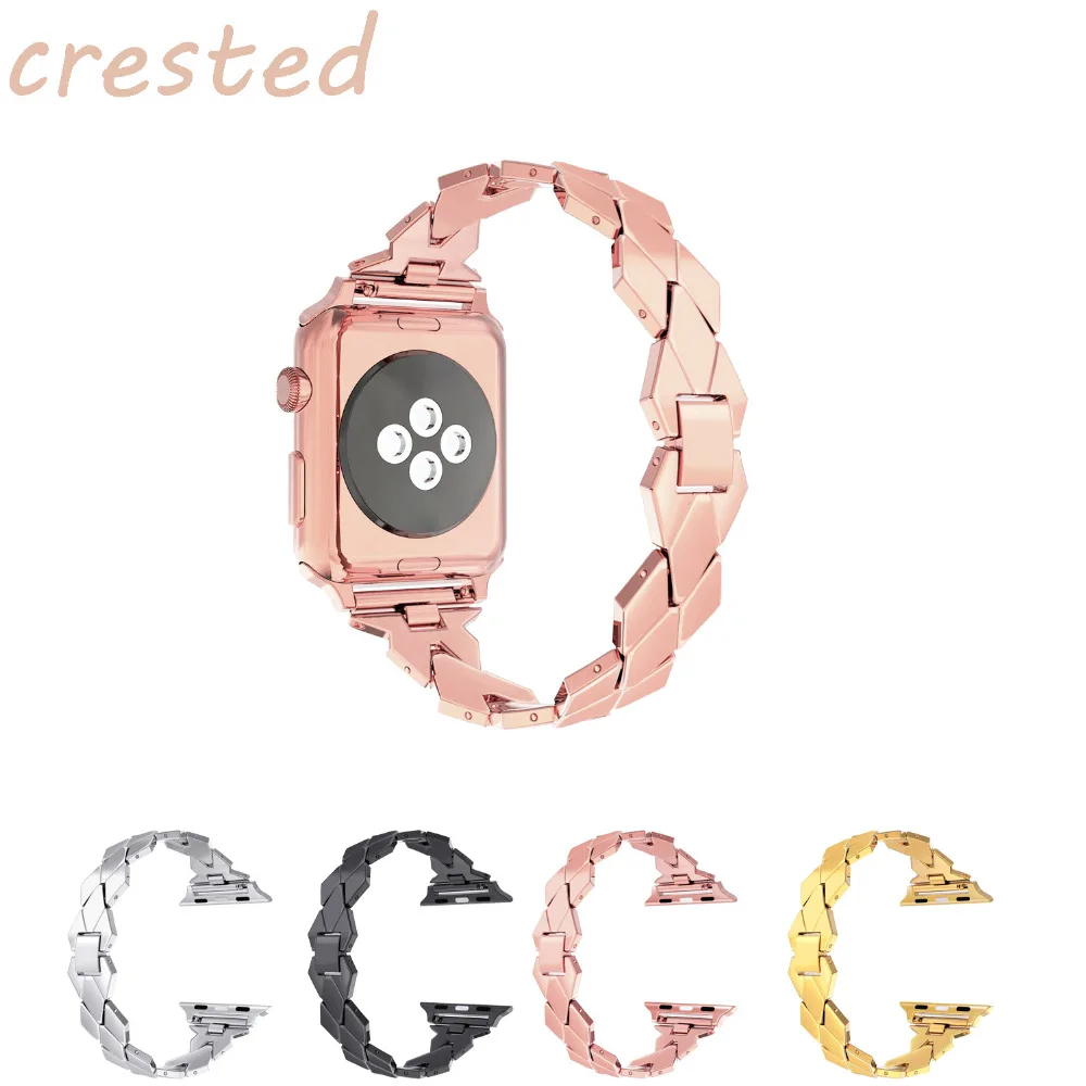 Ремешок из нержавеющей стали для apple watch band 44 мм 42 38 40 звеньевой браслет наручный