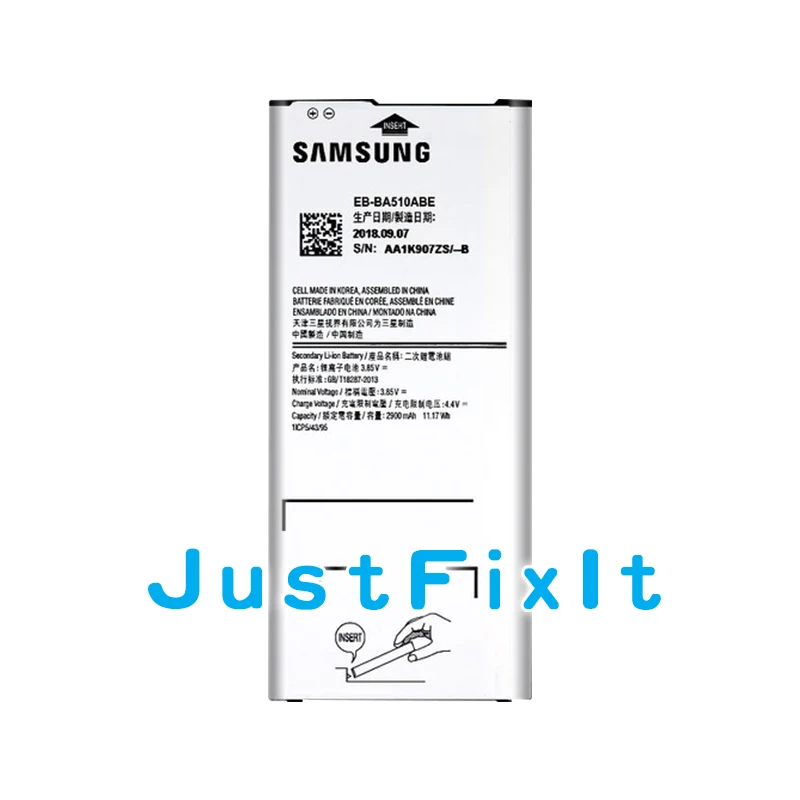 Аккумулятор EB-BA510ABE для samsung Galaxy A5 Edition A510F A5100 Сменный аккумулятор для телефона 2900 мАч
