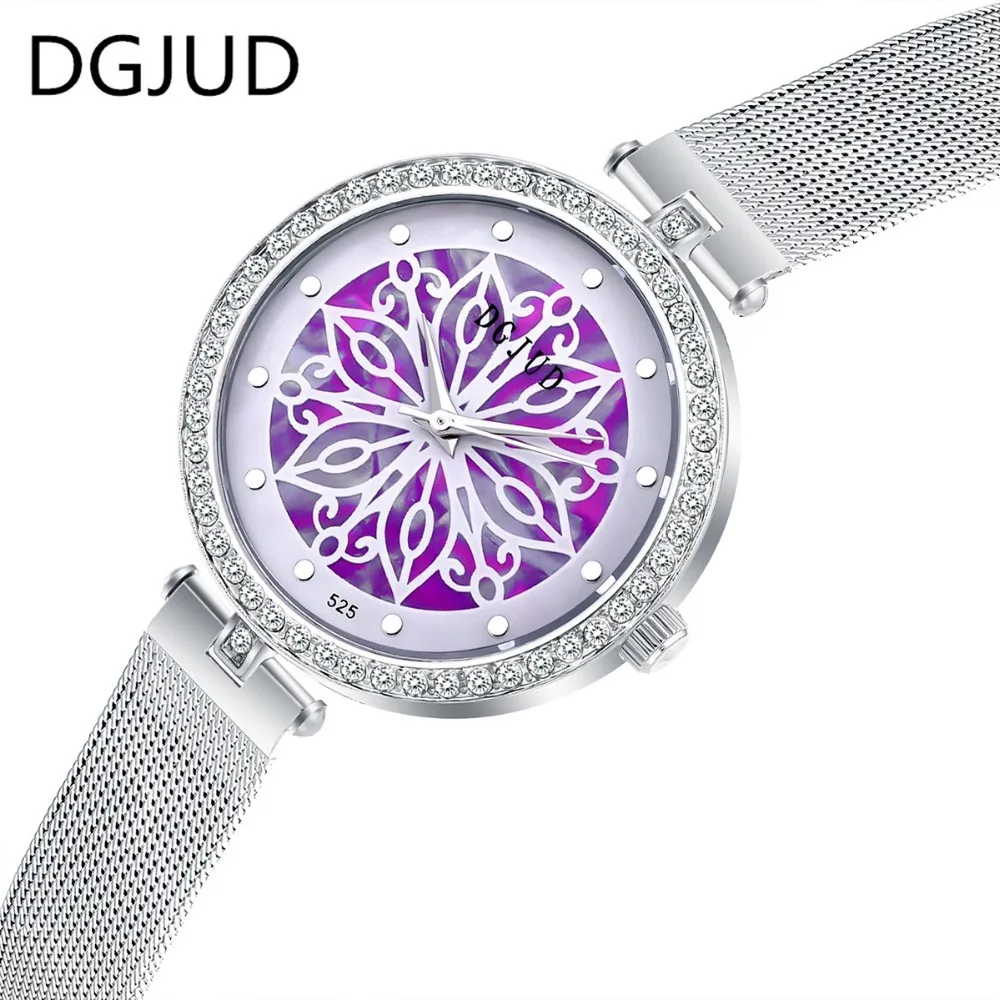 Часы женские из серебристого сплава фиолетовые синие розовые|clock design|clock fashionclock