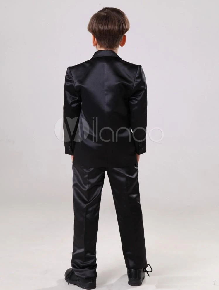 Dark Red Kid's Velvet Formal Tuxedos Shawl Lapel One Buttons Black Pants For Boy's Wear Winter Clothing for Kids | Детская