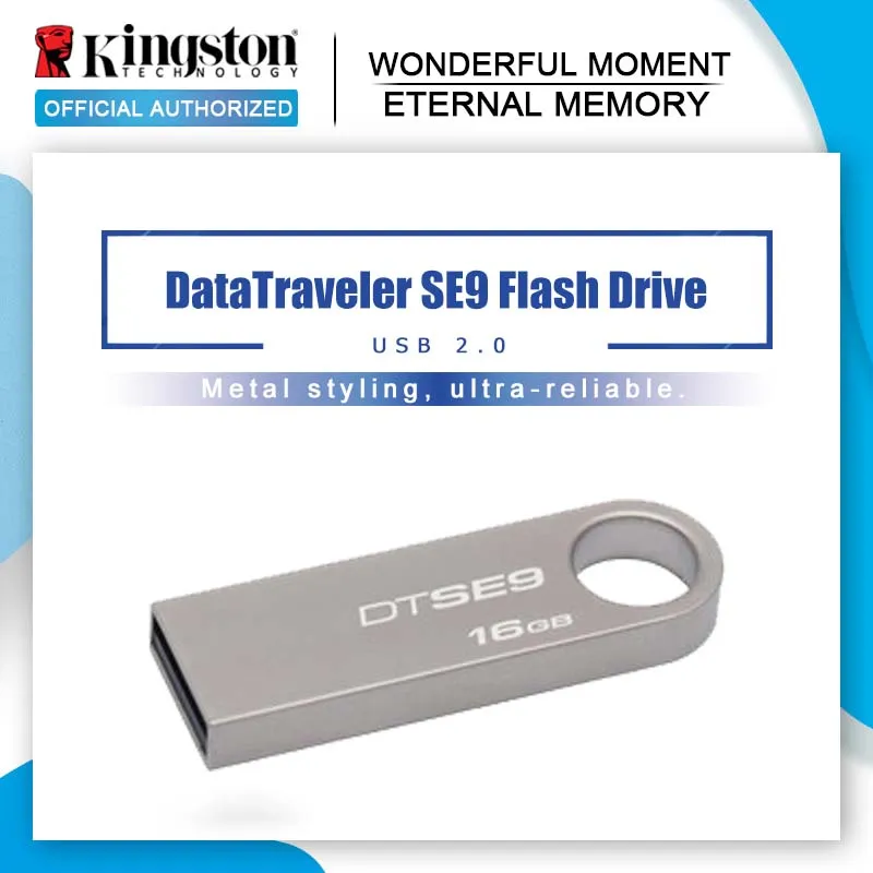 

Original Kingston USB Flash Drive 64GB PenDrives 32GB USB 2.0 Pen Drives 16GB 8GB Metal Material DTSE9H Flash USB Stick