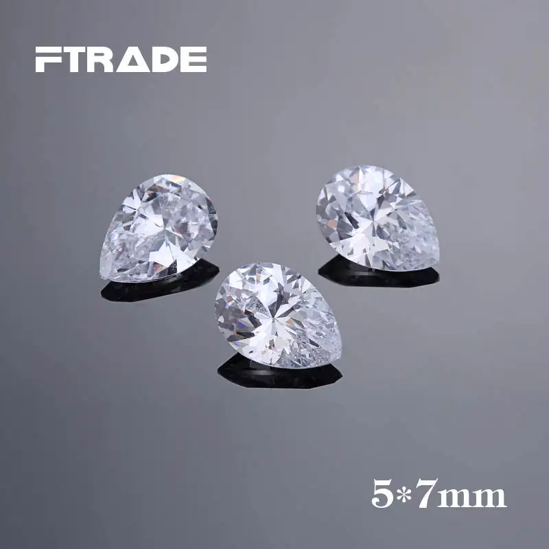 50 шт. каплевидные формы 3x5mm-10x14mm Кристалл Чистый Прозрачный Цвет кубический цирконий камни качество CZ Циркон для ювелирных изделий - Цвет: 5x7mm 50pcs
