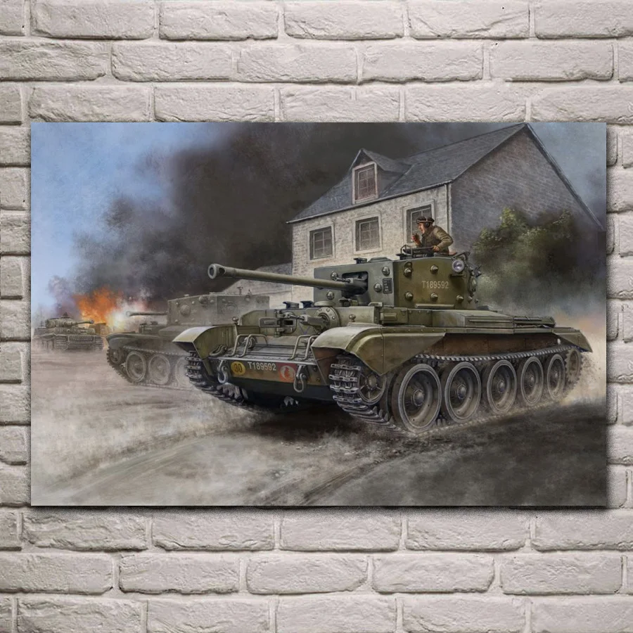 Круизный Британский средний танк mark gun 75 мм ww2 Художественная ткань настенные