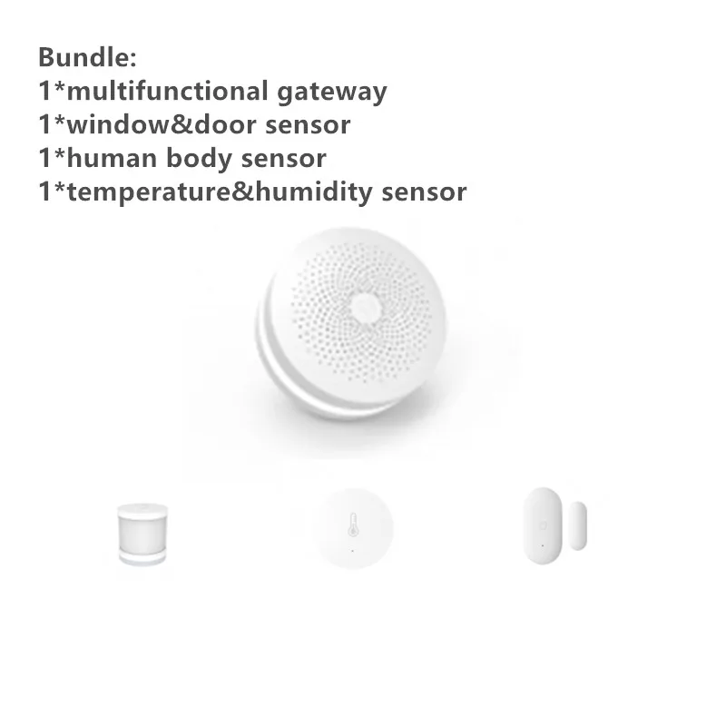 bundle 4in1 Xiao mi jia комплекты умного дома шлюз двери окна датчик человеческого тела датчик беспроводной переключатель Hu mi dity Zigbee розетка mi новая версия - Цвет: bundle 4in1