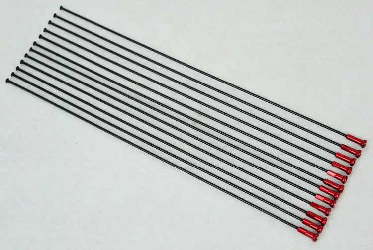 straight 260mm 12pcs Горный шоссейный велосипед сталь 45#14 г/2,0 мм изогнутые спицы черный Цвет Высокопрочный велосипед из нержавеющей стали прямой тяга alloyniple - Цвет: straight 260mm 12pcs