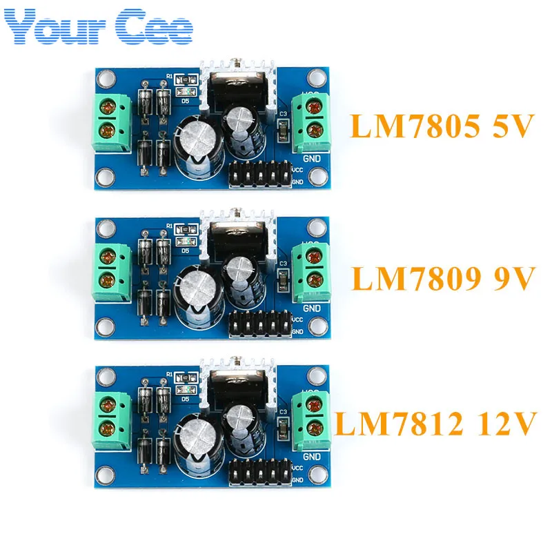 LM7805 LM7809 LM7812 DC/AC три терминала регулятор напряжения Модуль питания 5 в 9 в 12 В выход Макс 1.2A