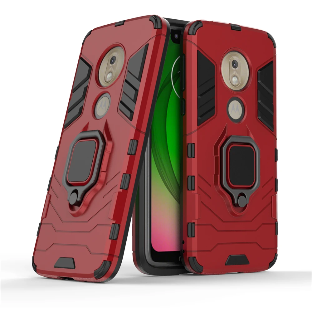 Защитный чехол для Motorola Moto G7/Plus/G7 Play EU/G7 Power EU с кольцом на палец ударопрочный