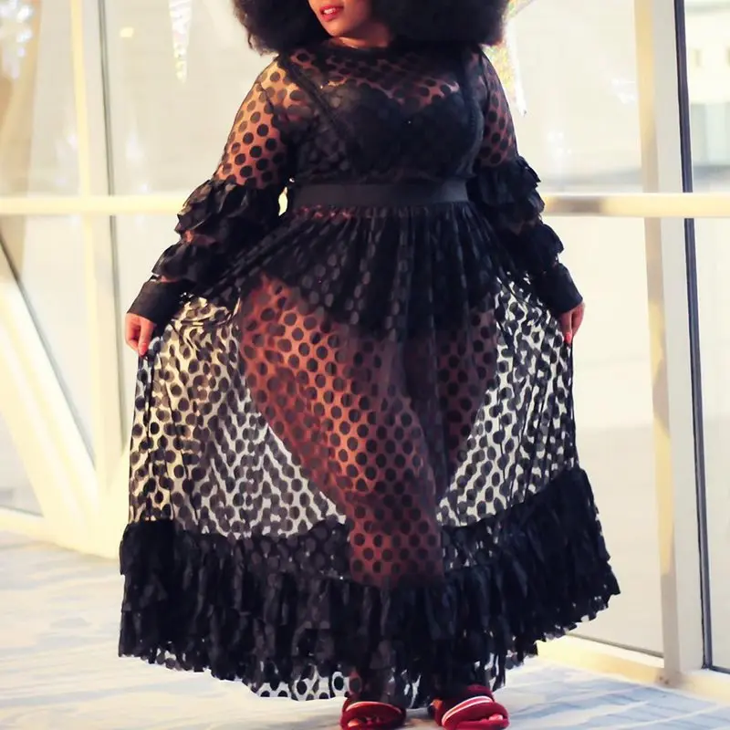 Плюс размер вечерний сексуальный клубный Африканский черный осенний женский