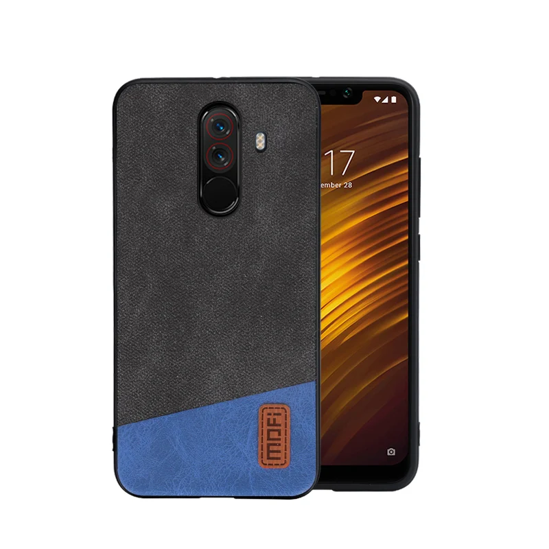 Pocophone F1 case cover MOFI for xiaomi Global Fabric Leather Back Cover Case Poco Full frosted 6.18' |