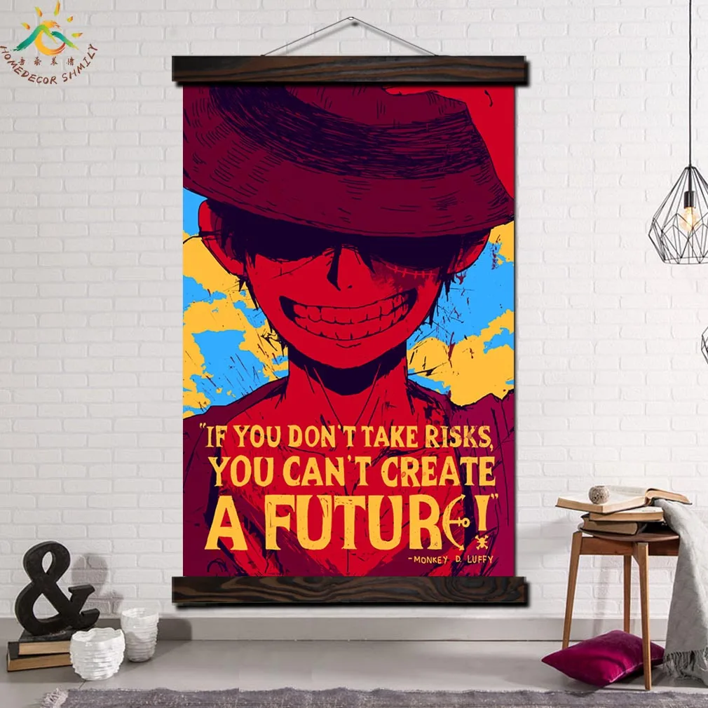 

One Piece Monkey D Luffy Modern Wall Art Print Pop Art Picture And Poster Frame Hanging Scroll Canvas Painting Home Decoration