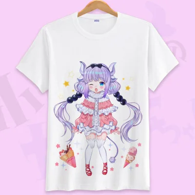 23 Аниме Kobayashi-san Chi No Maid футболка с изображением дракона Maid Kanna Kamui Toru футболки для косплея мужские и женские футболки с короткими рукавами - Цвет: 23