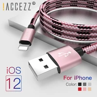 accezz nylon usb cable for apple fast charging data sync cord for iphone x 7 6 8 5 plus xr xs max mobile phone charger cables