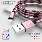 ! Нейлоновый USB-кабель ACCEZZ для Apple, шнур для быстрой зарядки и синхронизации данных для iPhone X, 7, 6, 8, 5 Plus, XR, XS MAX, быстрое зарядное устройство, кабели