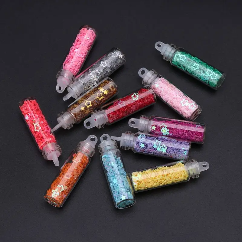 12 Bottle/Set Glitter Filling Tools Filler Decoration Star Heart Floral Ornaments DIY Tool Sequin Epoxy Resin Mold Accessories | Украшения