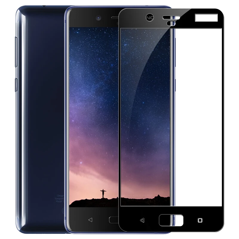 Full Cover Protective Guard Film for Nokia 8 Anti-fingerprint Water-proof White /Black Tempered Glass | Мобильные телефоны и