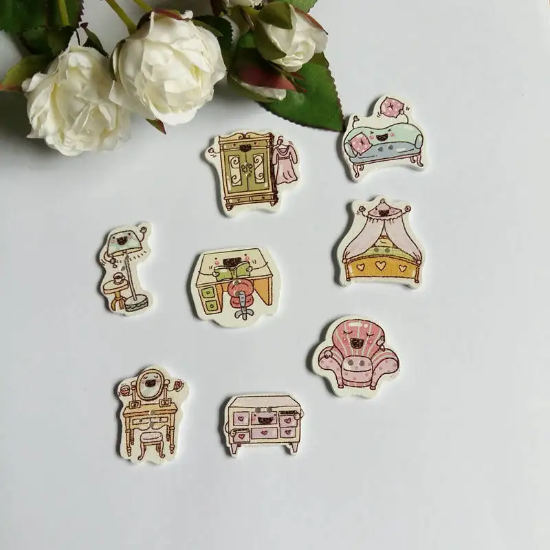 50 шт. для шитья, деревянные пуговицы DIY скрапбукинг украшения мультфильм Динозавр два отверстия Аксессуары для одежды