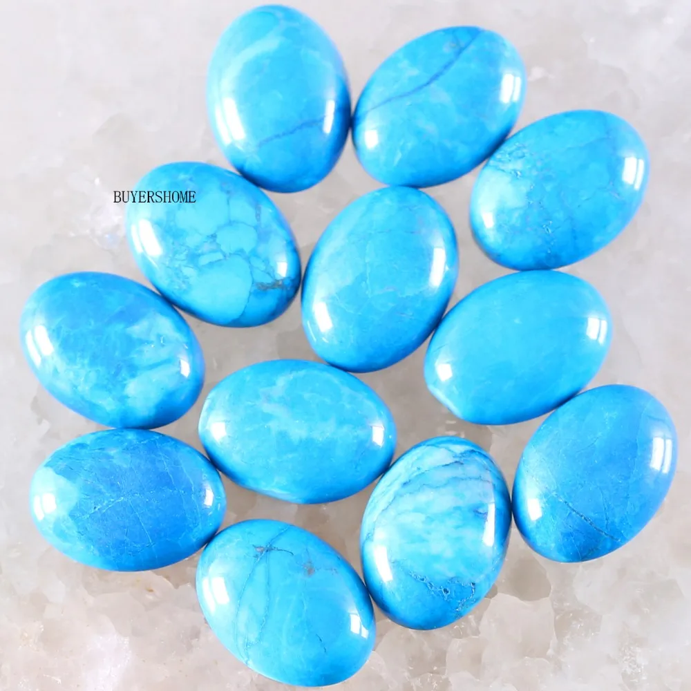 18x13 мм и 16x12 кабошон овальный натуральный камень из бисера синий Howlite для