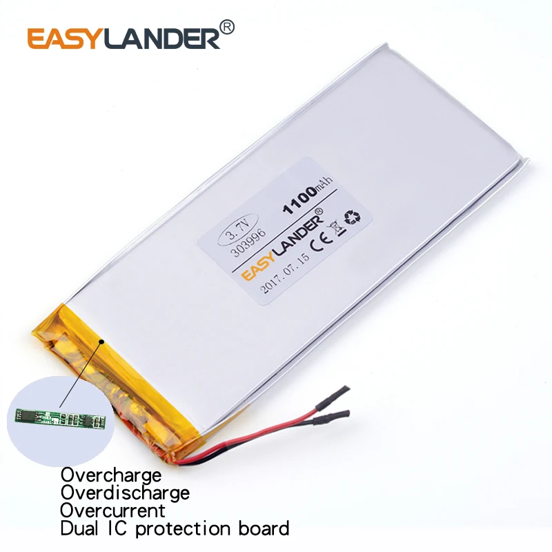 10 шт./лот 3 7 v литий-ионный полимерный аккумулятор 303996 1100mAh аккумуляторная батарея
