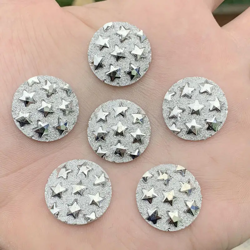 20mm Star Round Resin Rhinestone Crystal Stone beads flatback For DIY Wedding Decoration -B768*5 | Дом и сад