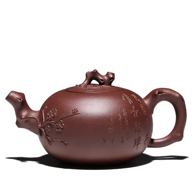 Purple mud pot Аутентичный китайский чайник для заварки чая горшок Zisha Шахта из фиолетовой глины известный чистый ручной чайник Hanmei большой чайник Подарочный чайный набор - Цвет: Purple mud pot