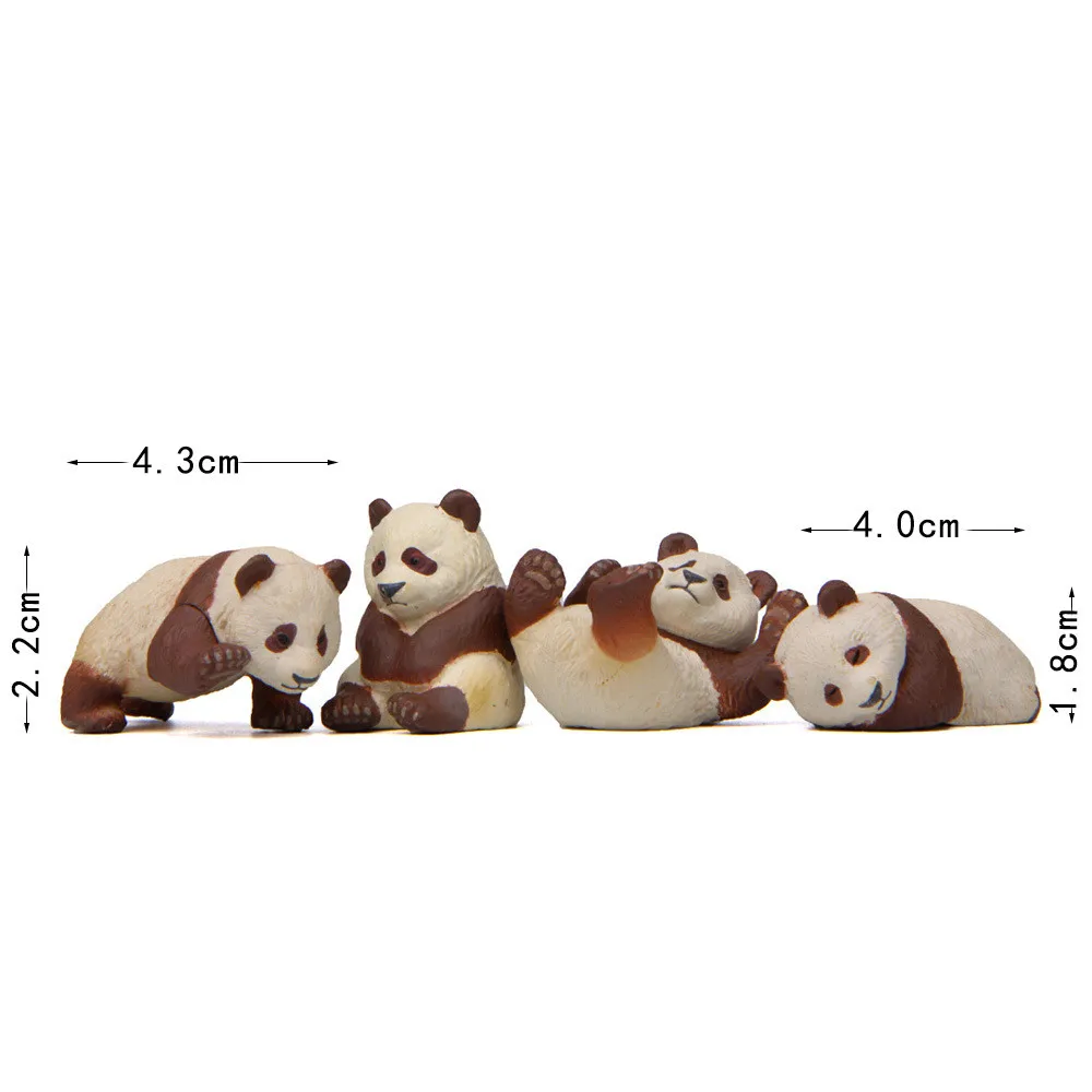 4 шт. Новые Креативные фигурки Kawaii Panda мини ПВХ дошкольные игрушки набор декораций