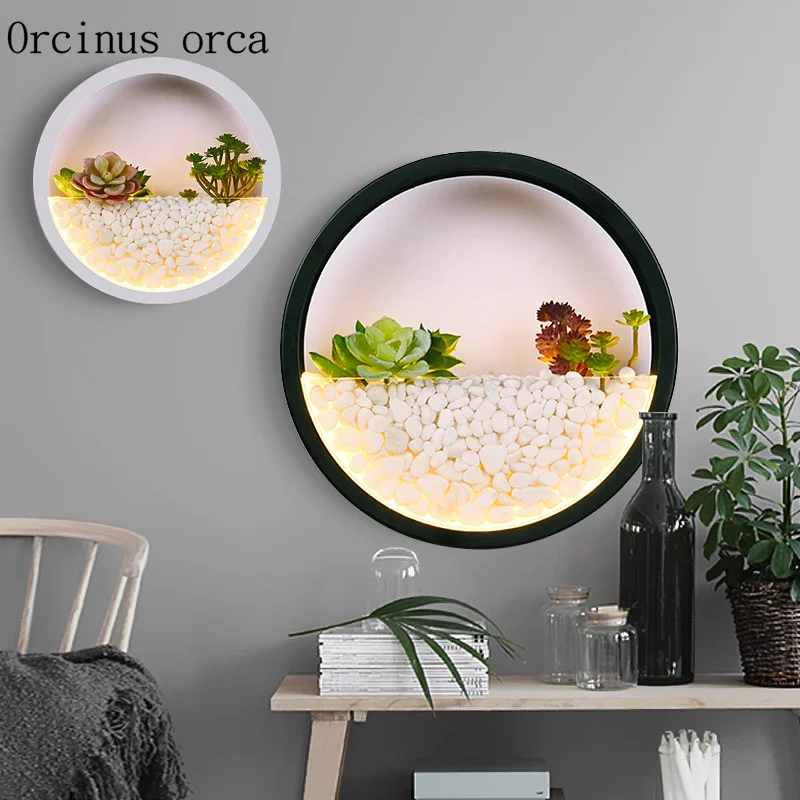 

Nordic modern minimalist plant wall lamp living room background wall bedroom bedside lamp ecological water tank wall lamp