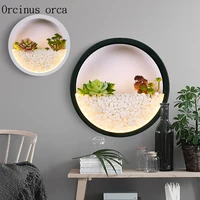 nordic modern minimalist plant wall lamp living room background wall bedroom bedside lamp ecological water tank wall lamp