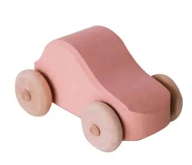 Игрушки деревянная игрушка автомобиль из цельного дерева Детская игрушка автомобиль мальчики и девочки деревянный - Цвет: Розовый