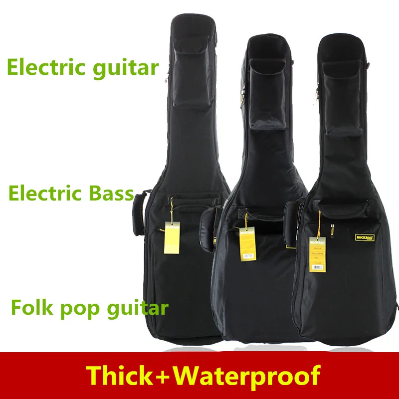 

Electric Guitar Bass Bag Case Waterproof Thicken 40 41 Folk Flattop Balladry Acoustic Bag Case Backpack Accessories Gig