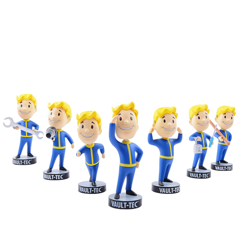 7pcs together oppbag 13 см Gaming Heads Fallout 4 vavle Boy TOY Bobbleheads Серия 1 фигурка животного Коллекционная модель игрушки brinquedos куклы - Цвет: 7pcs together oppbag