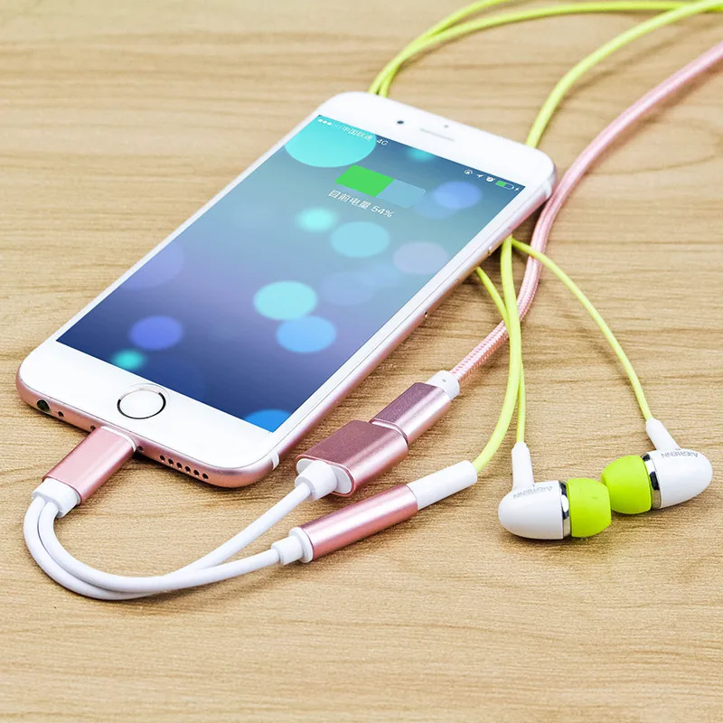 2 в 1 адаптер для Iphone 7 7Plus Лайтнинг к 3,5 мм разъему Зарядные адаптеры кабель Для iPhone X XS 8 8Plus Конвертер на наушники.