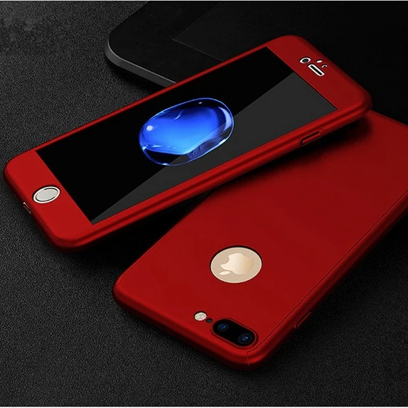 Красный NCSW Роскошный 360 полный защитный чехол для телефона для iPhone 11 Pro XS MAX XR X Coque чехол для iPhone 6 6s 7 8 Plus чехол 5S крышка стекло - Цвет: Красный