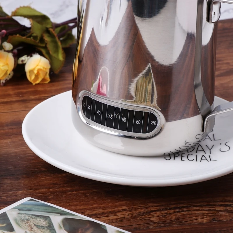 

Stainless Steel Milk Frothing Jug Barista Coffee Pitcher With Thermometer 600ml