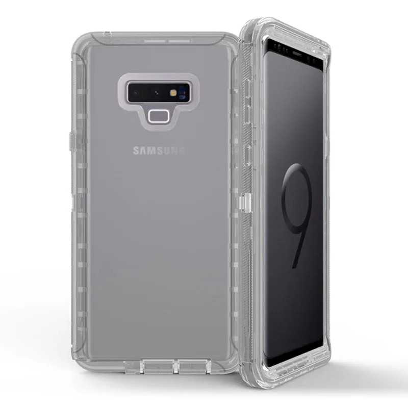 Прозрачный чехол 3 в 1 для samsung Galaxy Note 9, 8, S9, S8+ 360, полная защита, противоударный, Жесткий Чехол из поликарбоната