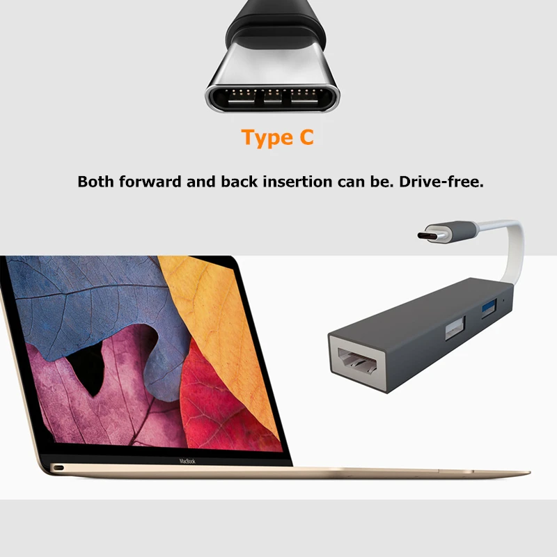 Ранкман Тип C USB C к HDMI тип-c USB 3,0 2,0 конвертер USB 3,1 к HDMI концентратор Кабель-адаптер для Macbook Chromebook samsung S9
