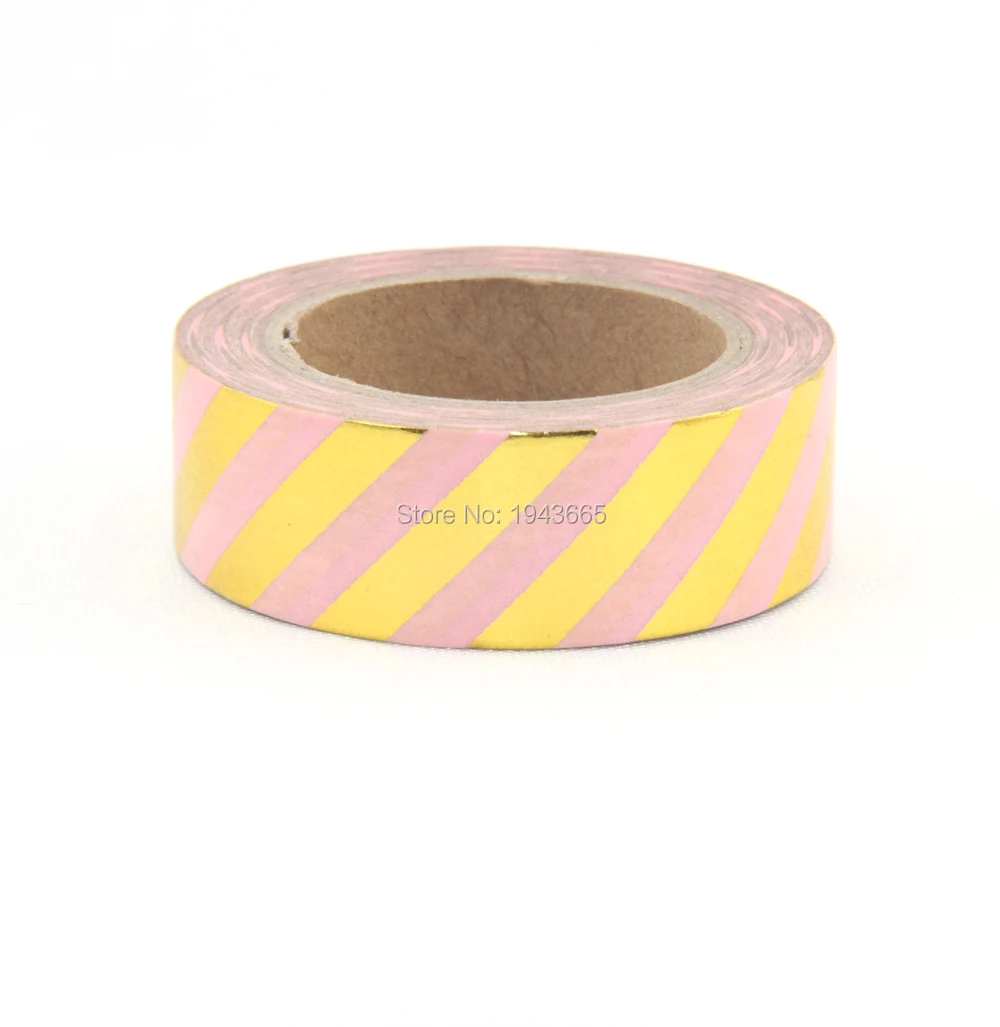 

NEW 1X light pink DIY 10M Cute Kawaii Folds Stripe Japanese Decorative Washi Tape Candy Color Adhesive Tape For Home Decoration