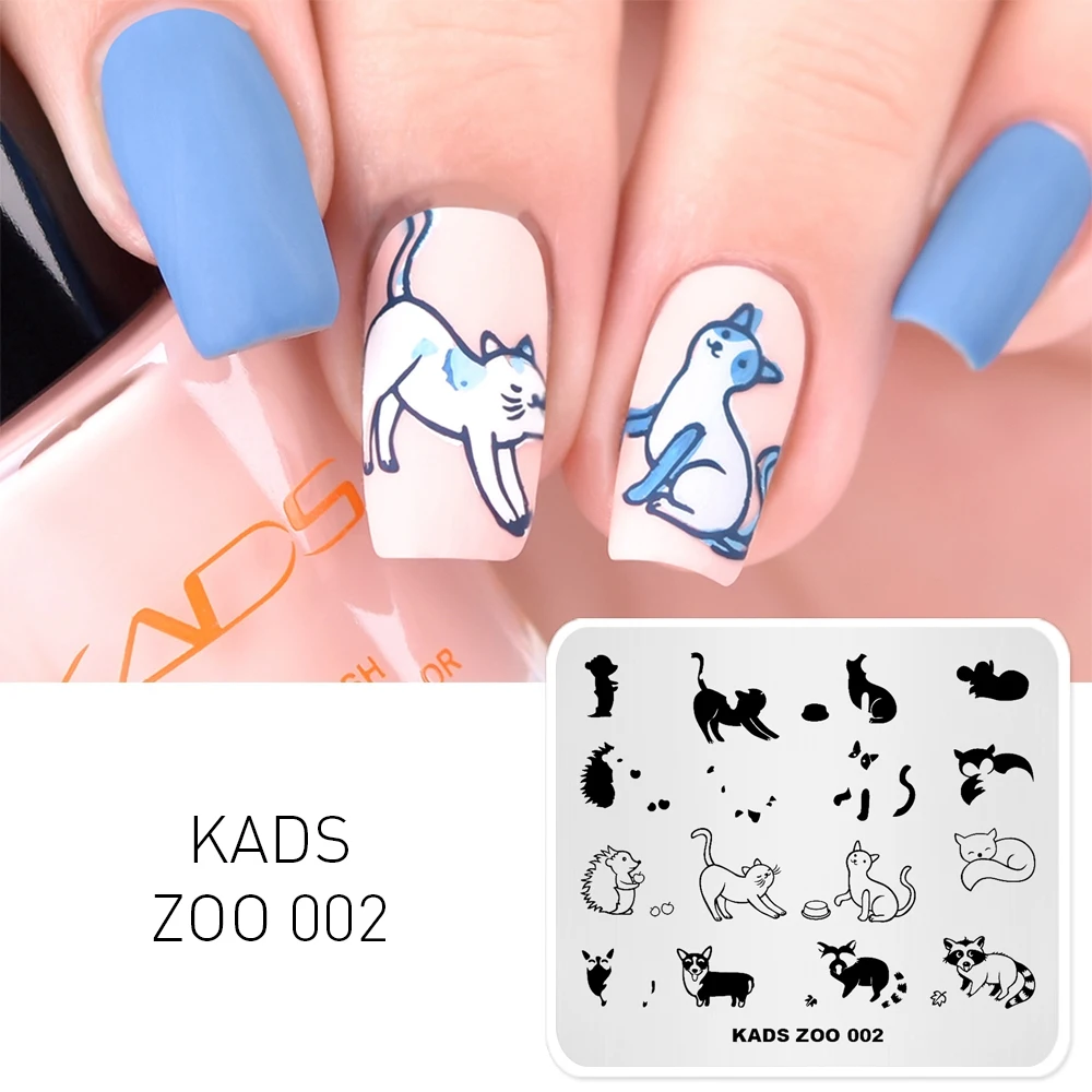 

missguoguo Nail Art Stamping Templates Stamp Cute Tiny Cat Patterns DIY Nail Designs Stencil Nail Polish Printer Manicure Tool