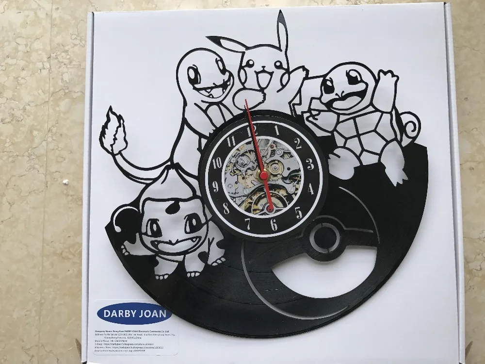 Покемон настенные часы в подарок виниловый художественный Декор Винтаж reloj saat