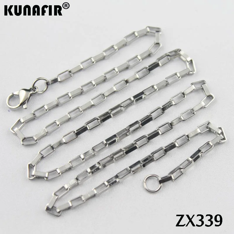 Цепочка Из Нержавеющей Стали длиной 14 38 дюймов 2 5 мм 20 шт.|box chain|chain stainlessstainless steel