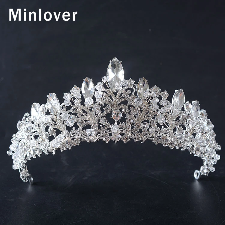 Женские свадебные диадемы Minlover со стразами в стиле барокко HG176|Украшения для волос| |