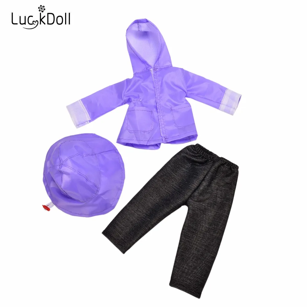 LUCKDOLL Rain Fit 18 дюймов Американский 43 см детская кукла одежда аксессуары, игрушки для девочек, поколение, подарок на день рождения( только одежды