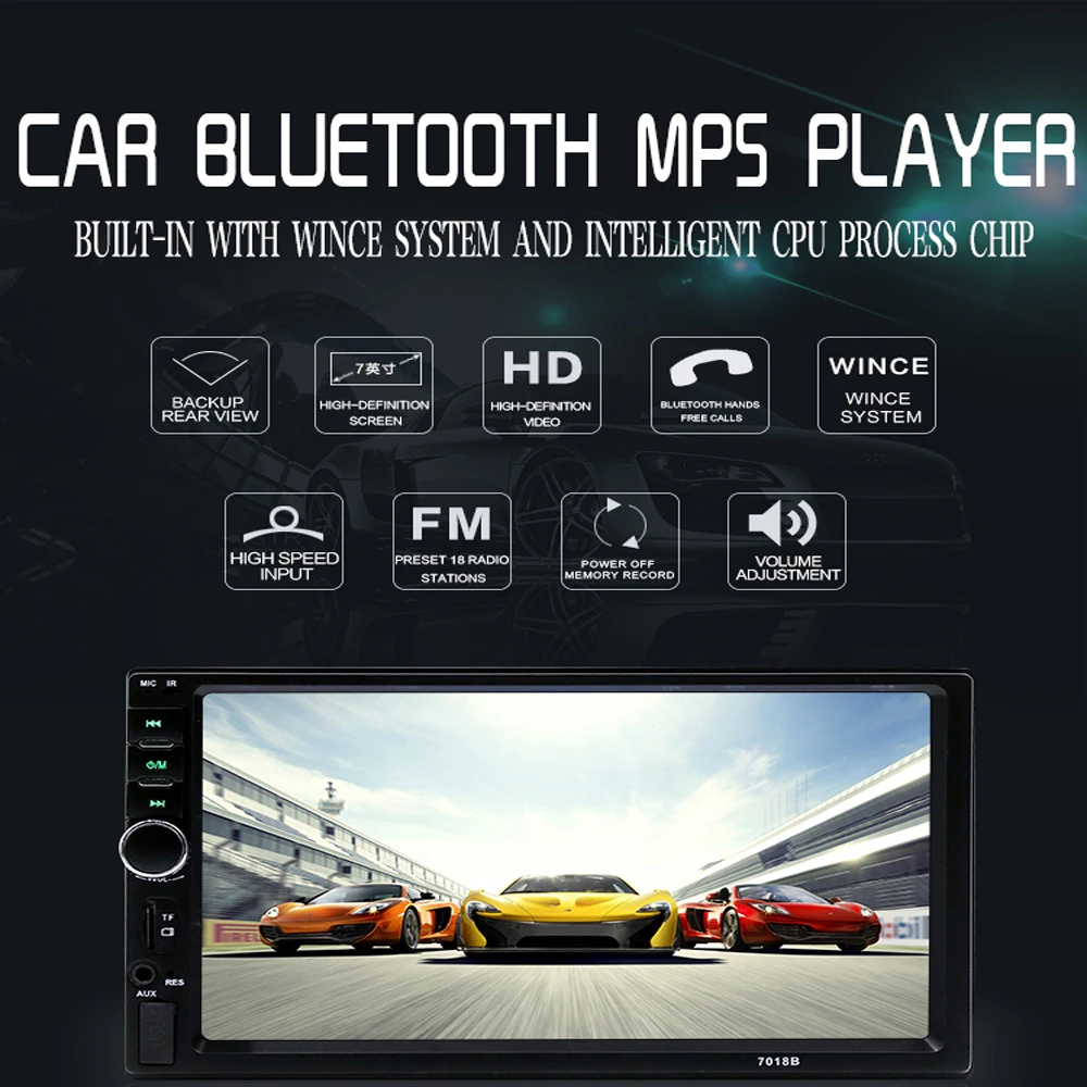 Автомагнитола Camecho мультимедийный плеер с 7 &quotсенсорным HD экраном MP5 Bluetooth USB