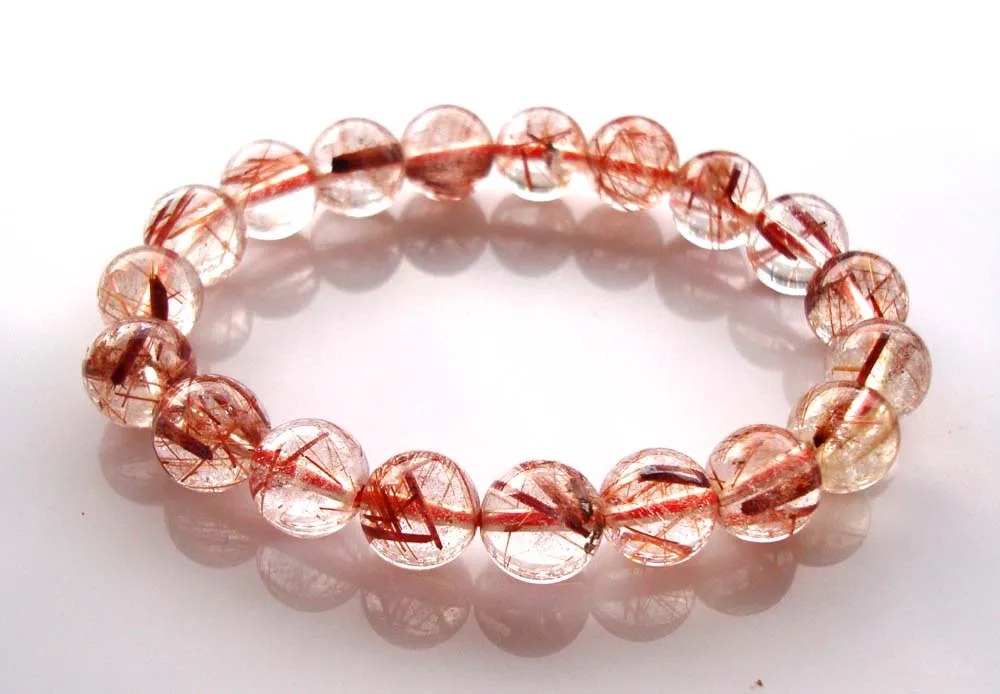 Бесплатная доставка браслет из натуральной меди рутилированный кварц 10 мм