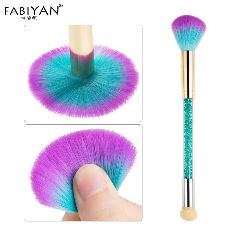 Двухсторонняя ручка Стразы для дизайна ногтей мягкая щетка градиентная губка