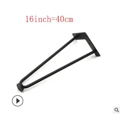 16inch 4 шт. u-образная металлическая шпилька, настольная ножка стола, кронштейн 4-10 дюймов, полностью Железный мебель, поддержка ног, диван шкаф, стулья, DIY оборудование - Цвет: 16inch