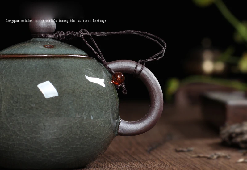 Чайный набор кракле глазурь GeKiln Longquan Celadon Zisha керамика искусство Тай Тхи Китай Чайный горшок фарфор Исин глина антикварный чайник