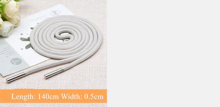 1Pc Solid Color Polyester Cord 140CM Copper Bead Caps Decorative Cap Rope For Sweater Sports Pants Waist Rope Belt