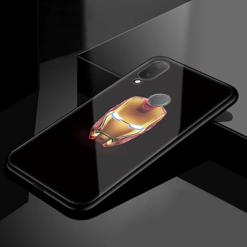 Черная пантера Железный человек закаленное стекло мягкий чехол для TPU huawei P20 mate 30 20 Lite P30 Pro Honor Play 8X9 10 Nova 3 3i 3e чехол